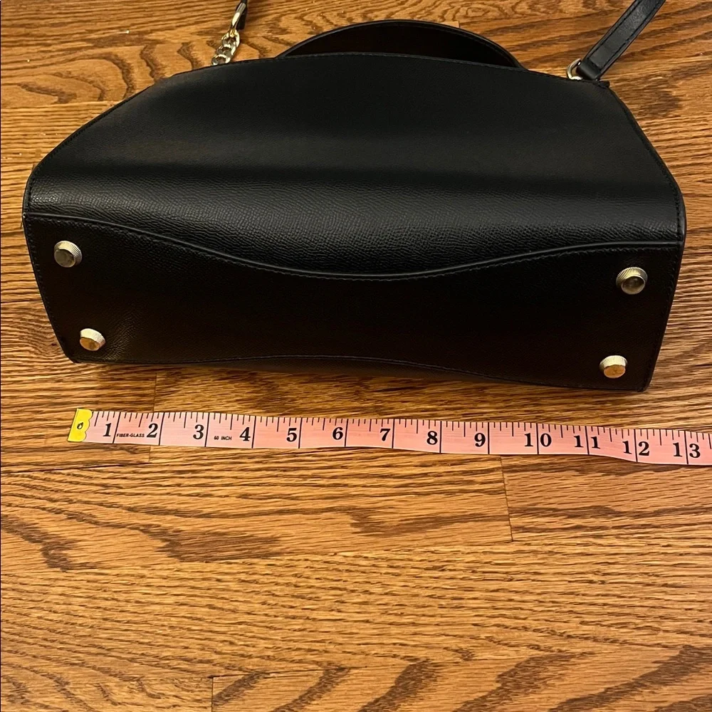 Michael Kors Bleecker Black Leather Satchel Bag Dual Handles